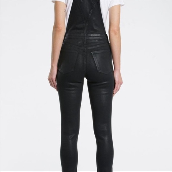Pistola Black Coated Denim Skinny Overalls size 26 - Picture 2 of 10